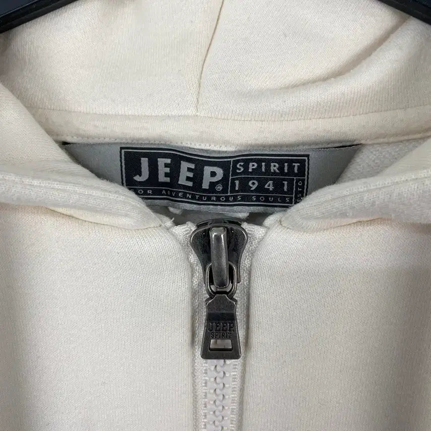 [BUNJANG] Jeep Hooded Zip-up Ivory L / 지프 Jeep 후드집업 아이보리 L