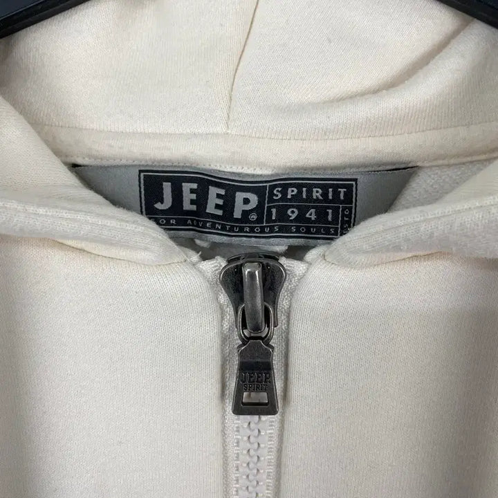 [BUNJANG] Jeep Hooded Zip-up Ivory L / 지프 Jeep 후드집업 아이보리 L