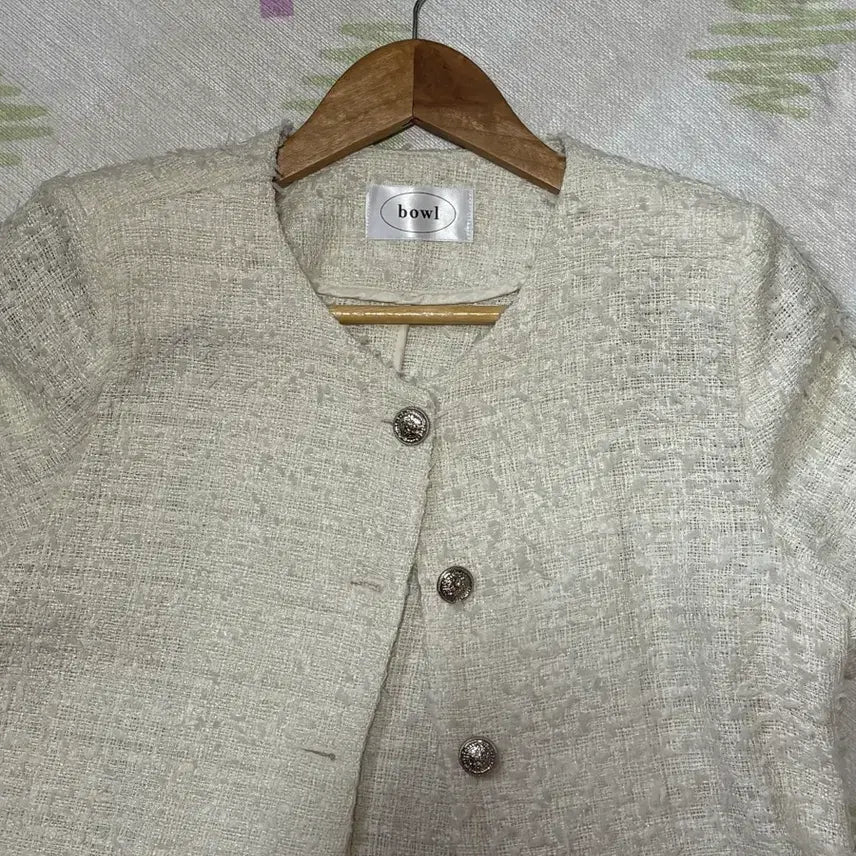 [BUNJANG] Shopbowl Tweed Short Sleeve Top / 샵보울 반팔 트위드 (새상품)
