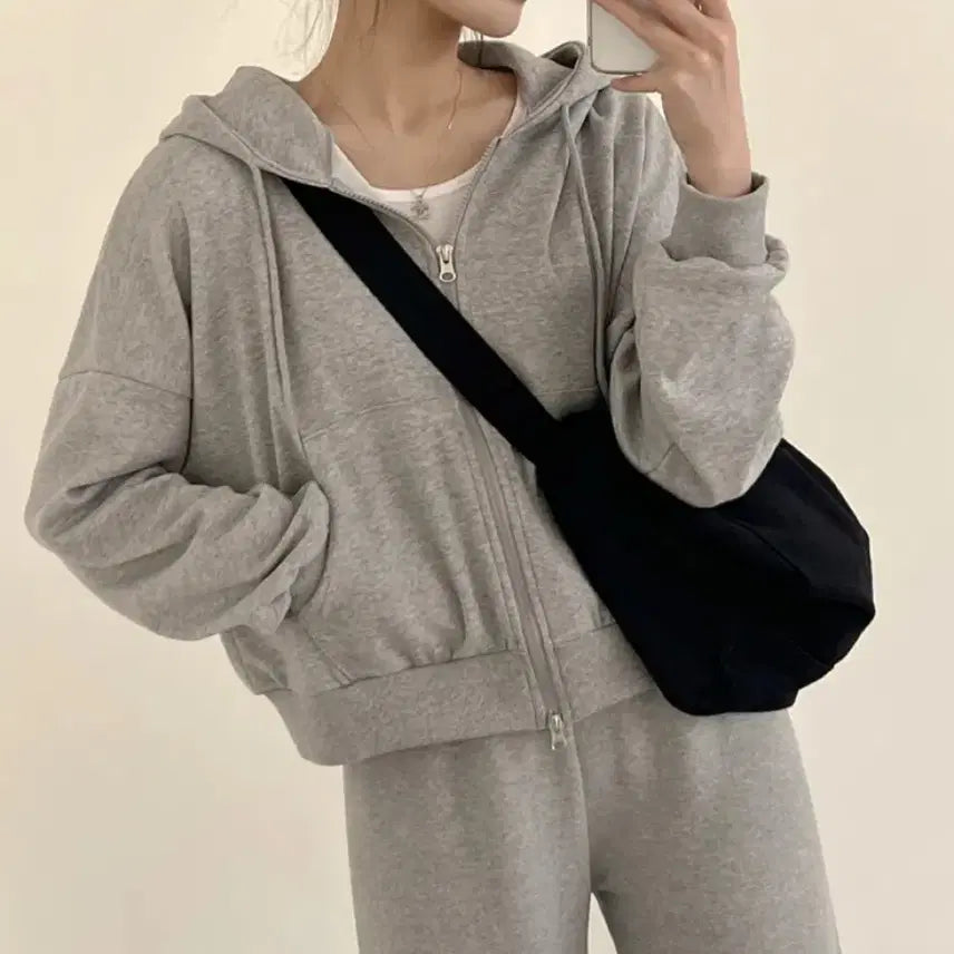 [BUNJANG] Andmore Two-Way Avant-fit Hoodie Zip-up Gray / 앤드모어 투웨이 아방핏 후드집업 그레이