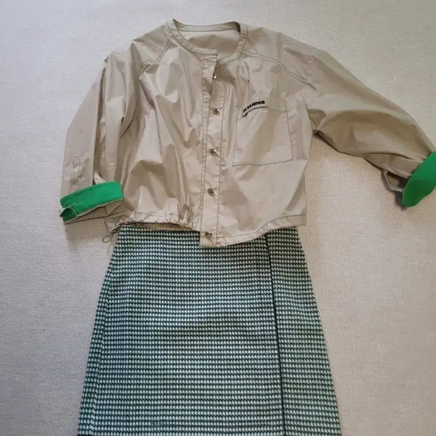 [BUNJANG] DEWL Houndstooth Check Wrap Skirt / [DEWL/듀엘] 하운드투스 체크 랩 스타일 스커트 (55사이즈