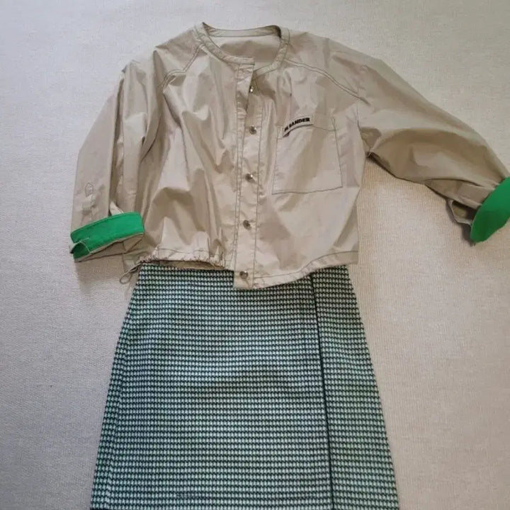 [BUNJANG] DEWL Houndstooth Check Wrap Skirt / [DEWL/듀엘] 하운드투스 체크 랩 스타일 스커트 (55사이즈
