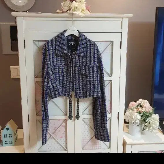 [BUNJANG] ZARA Tweed Crop Jacket / 자라 트위드자켓/55-66