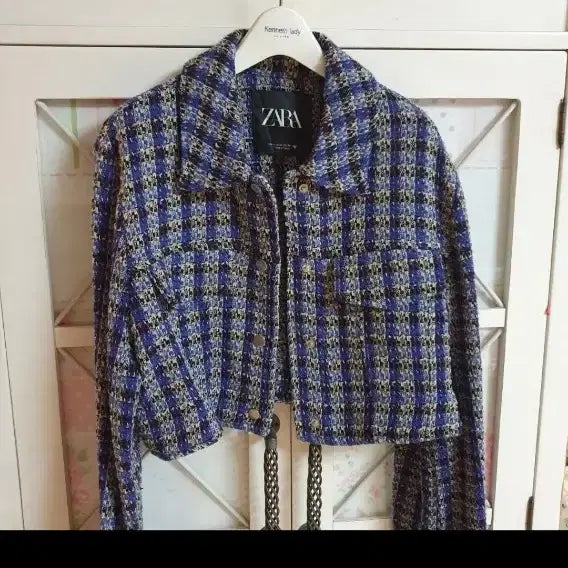 [BUNJANG] ZARA Tweed Crop Jacket / 자라 트위드자켓/55-66