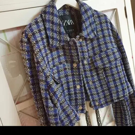 [BUNJANG] ZARA Tweed Crop Jacket / 자라 트위드자켓/55-66