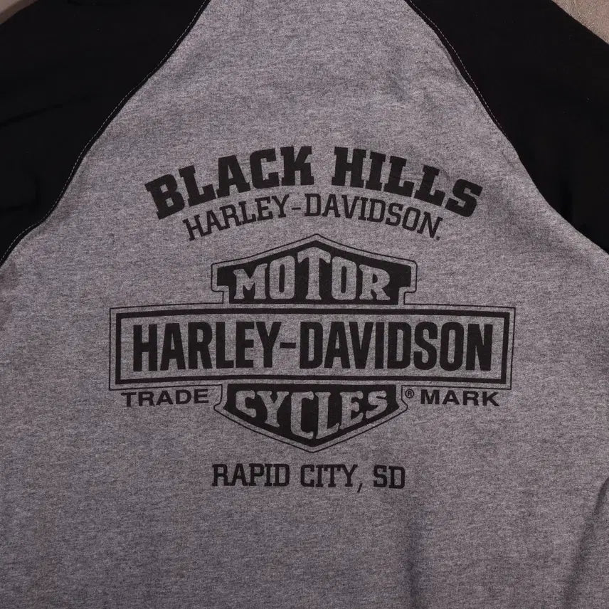[BUNJANG] Harley-Davidson Raglan Hooded Sweatshirt / 할리데이비슨 나그랑 후드티 C391