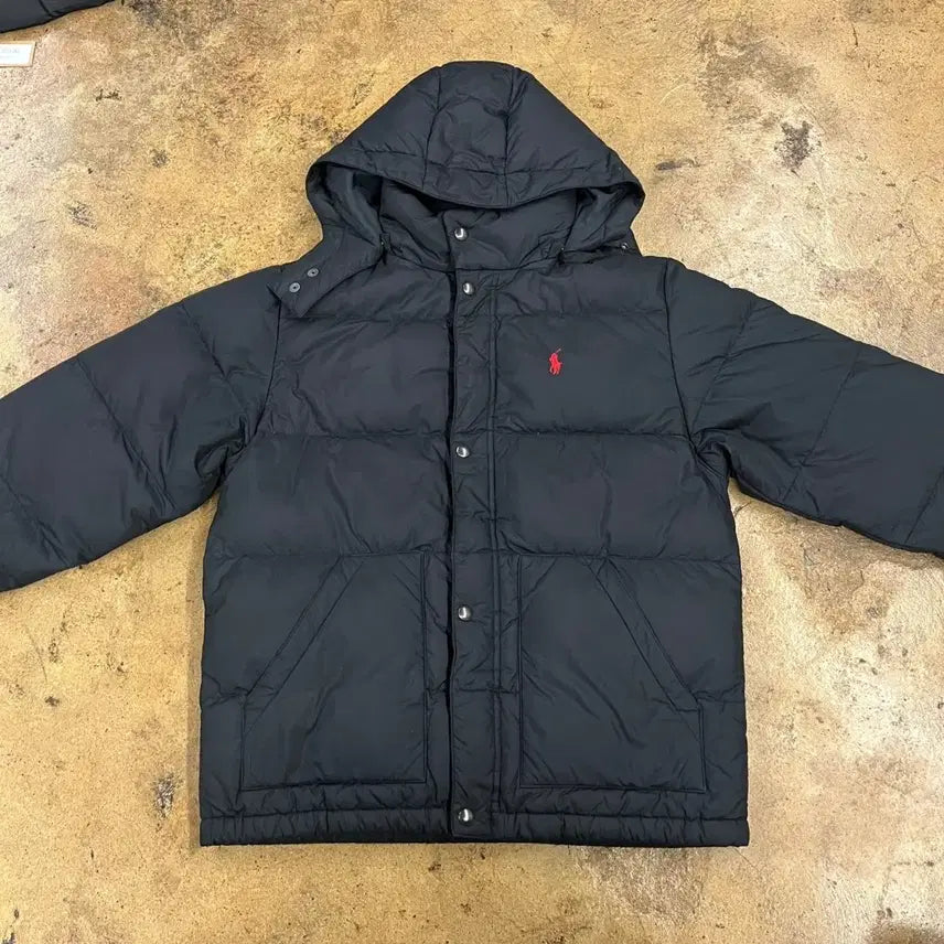 [BUNJANG] Polo Ralph Lauren Black Hooded Padded Jumper / [정품/L] 폴로 랄프로렌 블랙 후드 패딩 점퍼