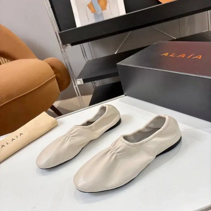 [BUNJANG] Alaia Leather Ballerina Flat Shoes Ivory / 알라이아 가죽 발레리나 플랫슈즈 아이보리 구매
