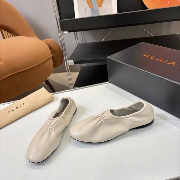 [BUNJANG] Alaia Leather Ballerina Flat Shoes Ivory / 알라이아 가죽 발레리나 플랫슈즈 아이보리 구매