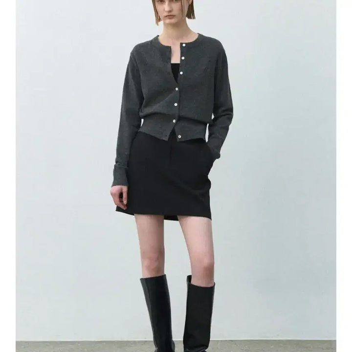 [BUNJANG] Atelier9 Essential Wool Warm Cardigan / 아틀리에나인 에센셜 울 웜 가디건 xs-s 차콜