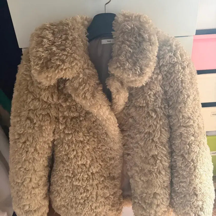 [BUNJANG] Puggle Fur Jacket Mid-length Coat / 뽀글이 털자켓 고급 미디코트