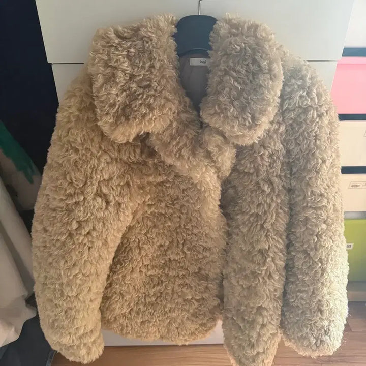 [BUNJANG] Puggle Fur Jacket Mid-length Coat / 뽀글이 털자켓 고급 미디코트