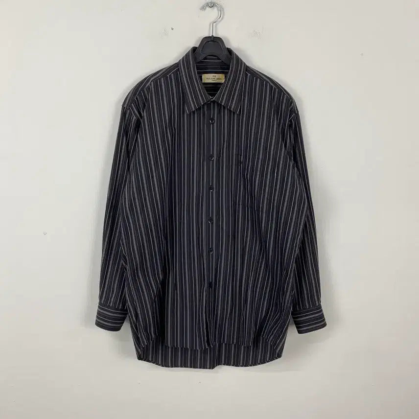 [BUNJANG] Balenciaga 90s BB Logo Stripe Shirt L / 발렌시아가 90s bb로고 스트라이프 셔츠 L
