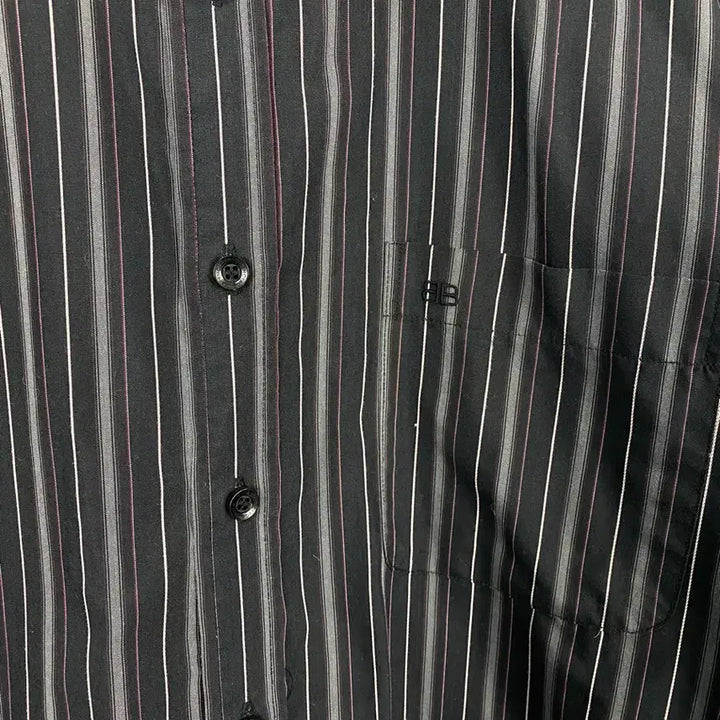 [BUNJANG] Balenciaga 90s BB Logo Stripe Shirt L / 발렌시아가 90s bb로고 스트라이프 셔츠 L