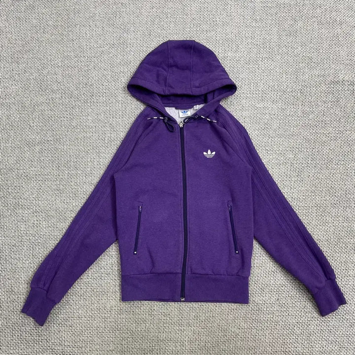 [BUNJANG] Adidas Purple Three-Stripe Hooded Zip-up / 아디다스 퍼플 삼선 후드집업