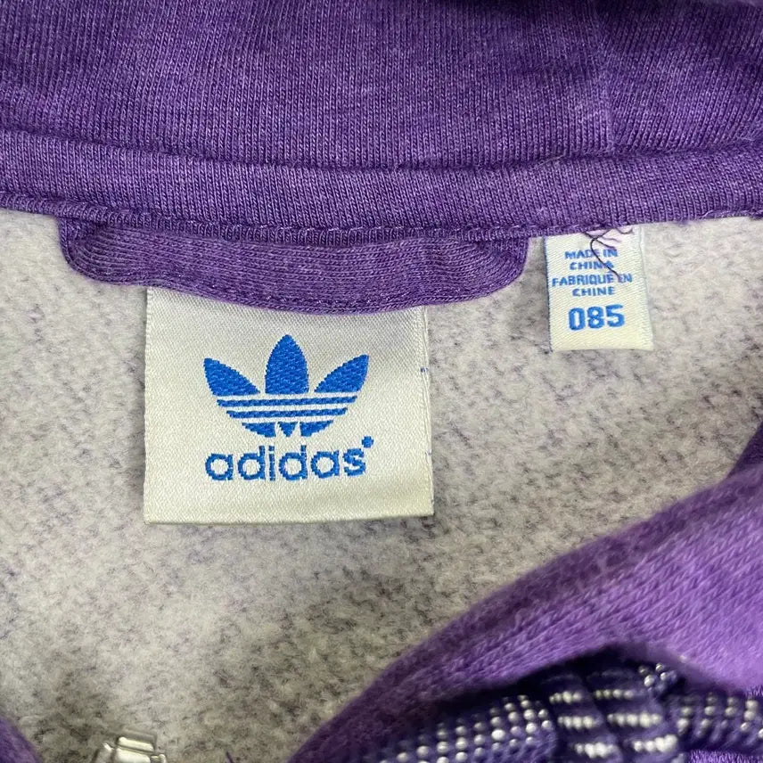 [BUNJANG] Adidas Purple Three-Stripe Hooded Zip-up / 아디다스 퍼플 삼선 후드집업