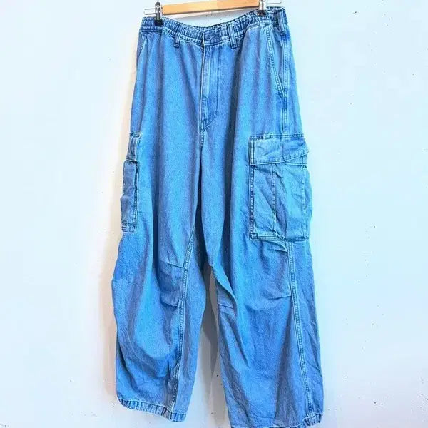 [BUNJANG] GU Denim Cargo Balloon Pants M / GU 데님 카고 벌룬팬츠 M