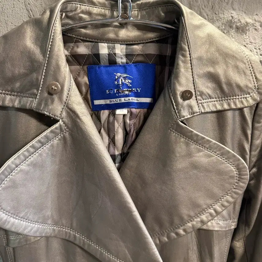 [BUNJANG] Burberry Lambskin Double Trench Coat / 55 버버리 BURBERRY 양가죽 더블 트렌치코트 올리브그레이