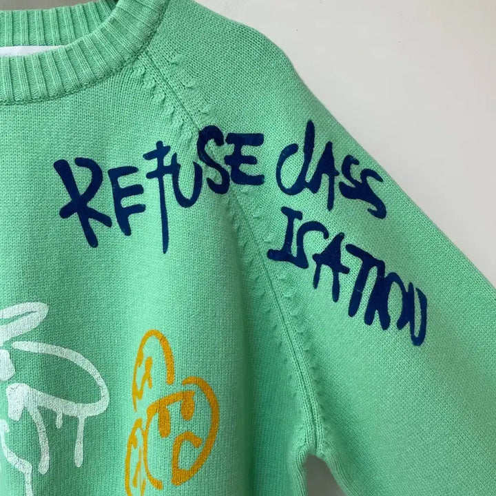 [BUNJANG] Creepier About Mint Gravity Design Knit Sweater / 크리피어바웃 민트 그래비티디자인 니트