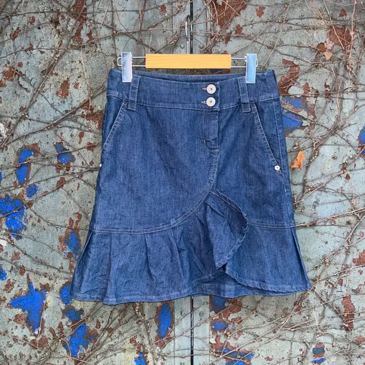 [BUNJANG] Sportmax Frill Denim Skirt / 스포츠막스 프릴 데님 스커트