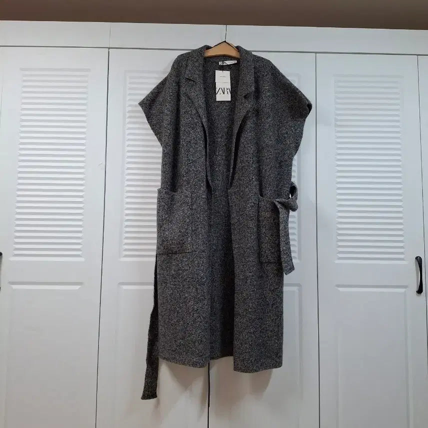 [BUNJANG] ZARA Long Vest Gray / 자라 ZARA 롱 조끼 베스트 그레이