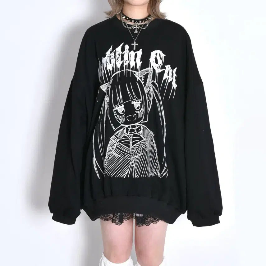 [BUNJANG] Volcan Goblin Cat T-shirt / 볼칸 volcan Goblin Cat 티셔츠