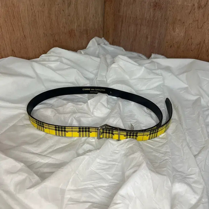 [BUNJANG] Comme des Garcons Tartan Leather Belt / 꼼데가르송 옐로 타탄 레더 벨트