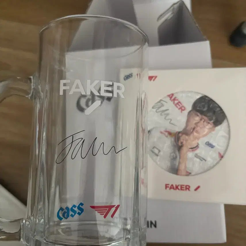 [BUNJANG] T1 Faker Variable Color Cup &amp; Coaster Set / T1 카스 페이커 변온컵 &amp; 코스터 세트 판매