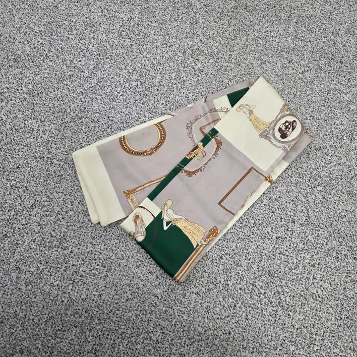 [BUNJANG] F Silk Color Block Scarf Muffler / [F] 실크 배색 스카프 머플러 0203J