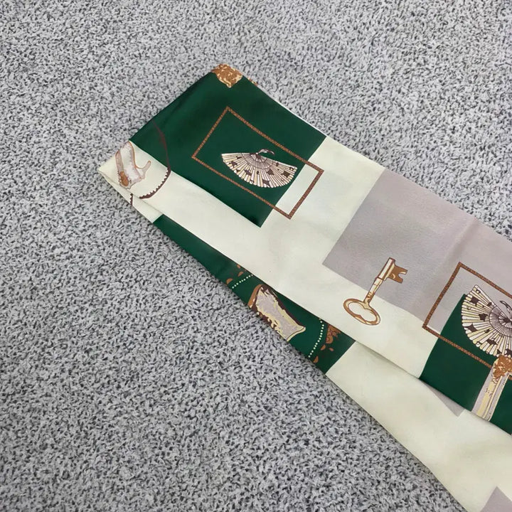 [BUNJANG] F Silk Color Block Scarf Muffler / [F] 실크 배색 스카프 머플러 0203J
