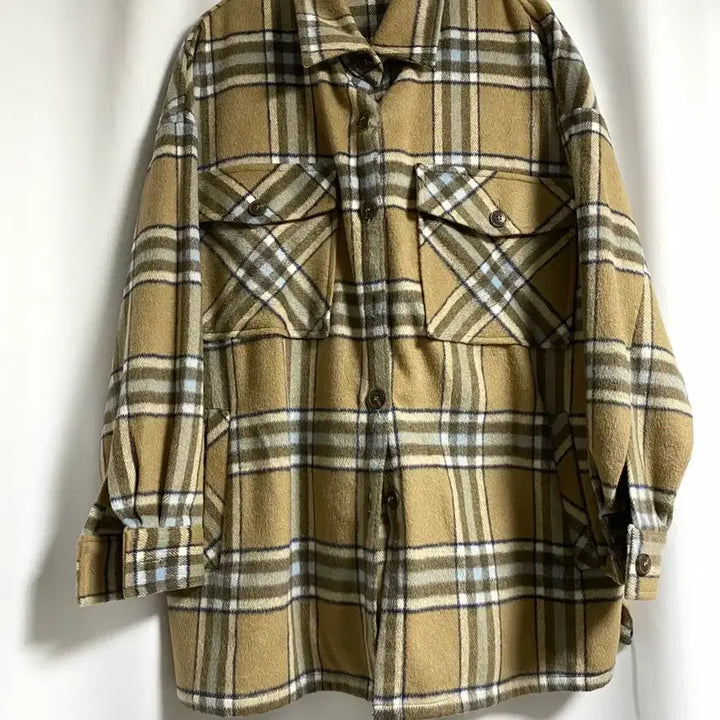 [BUNJANG] Mari Market Checkered Wool Outer Shirt / 마리마켓 체크 울 셔츠형 아우터