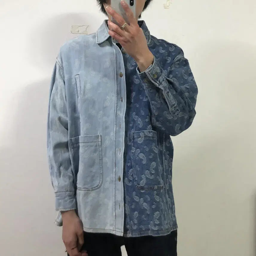 [BUNJANG] AJO BY AJO Paisley Denim Jacket / 아조바이아조 페이즐리 데님자켓