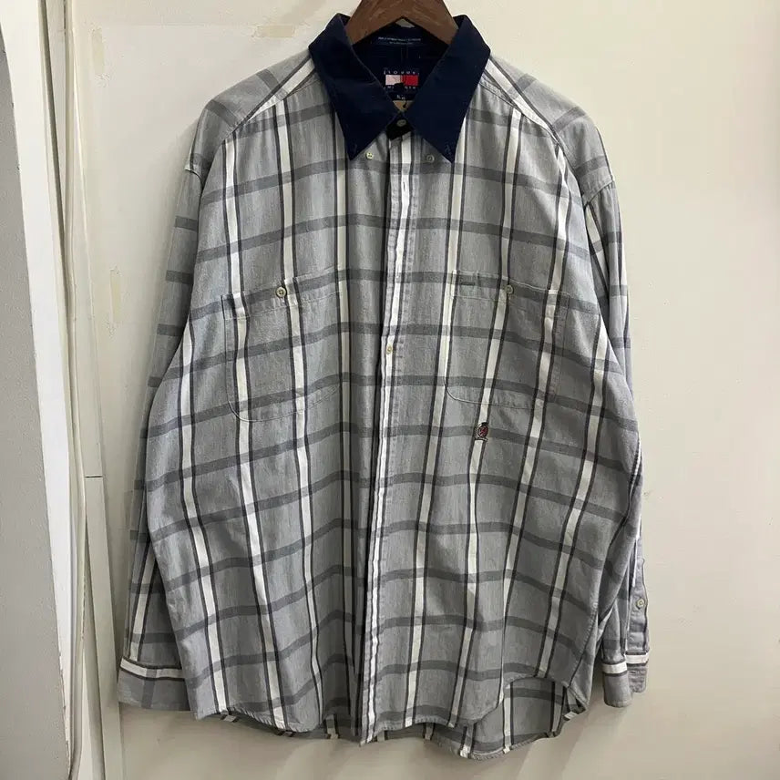 [BUNJANG] Tommy Hilfiger Two-tone Check Shirt / N131 타미힐피거 월계수 투톤 체크셔츠