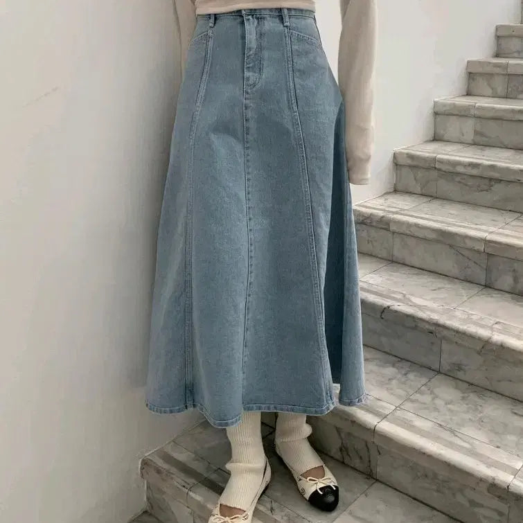 [BUNJANG] Poster Denim Long Skirt / poster 포스터 데님 롱스커트