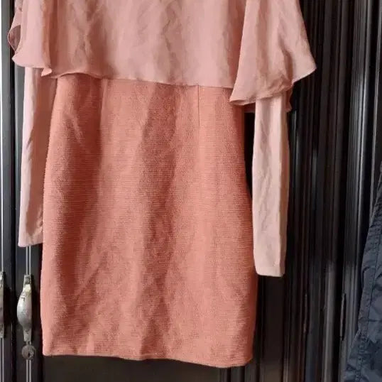 [BUNJANG] Two-Tone Pink Two-Piece Style Dress / 연갈색투피스 스타일 원피스