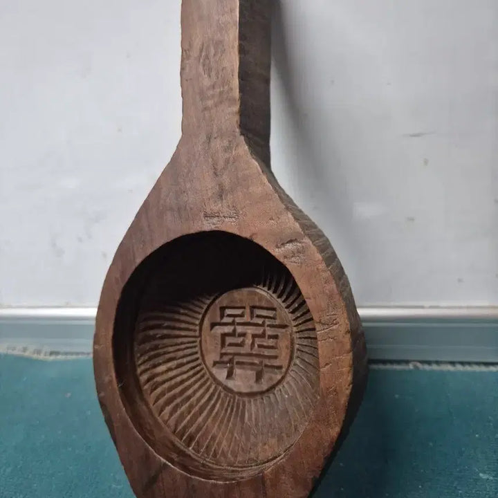 [BUNJANG] Antique Wooden Dough Stamp (Bright Hee) / 문자도떡살(빛날희자)민속골동품