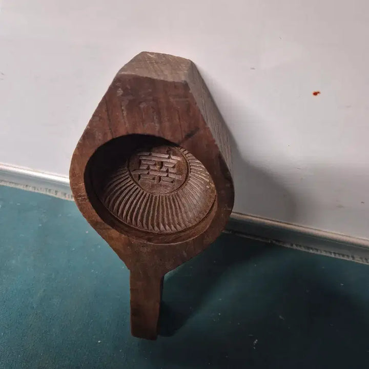 [BUNJANG] Antique Wooden Dough Stamp (Bright Hee) / 문자도떡살(빛날희자)민속골동품