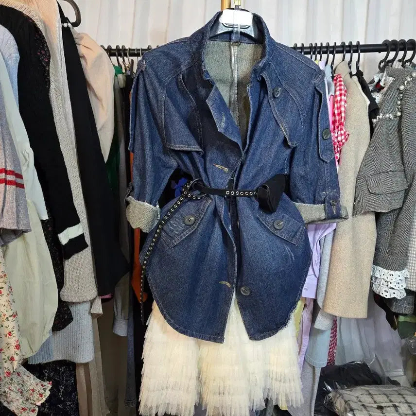 [BUNJANG] Denim Trench Coat / 데님 트렌치 코트