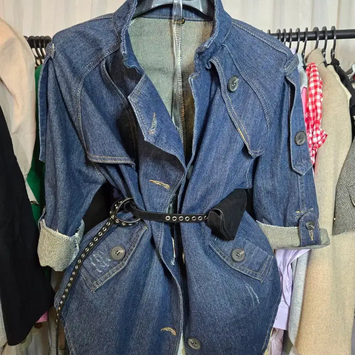 [BUNJANG] Denim Trench Coat / 데님 트렌치 코트