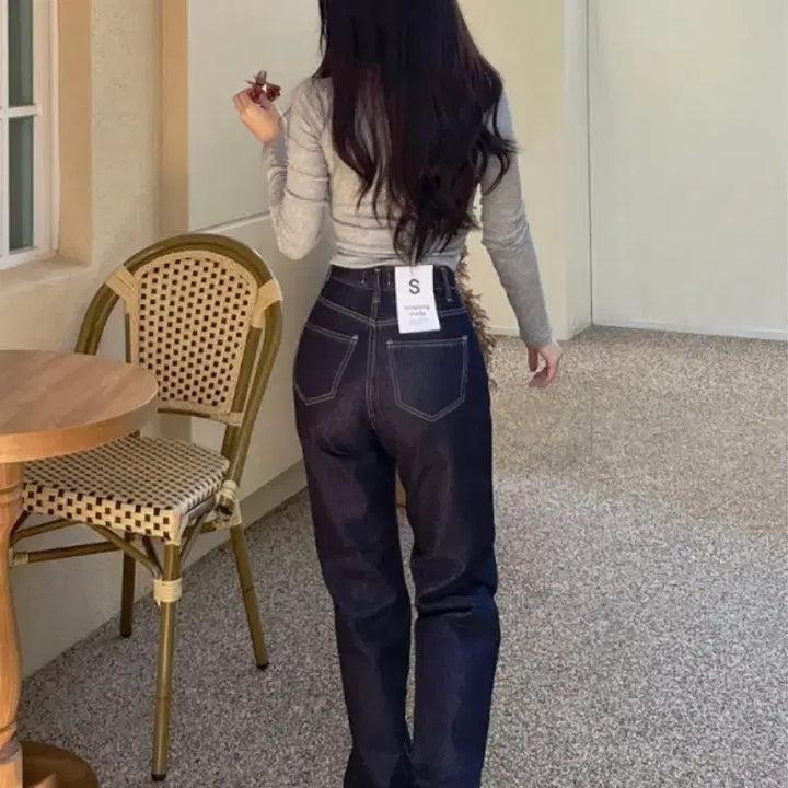 [BUNJANG] Unicon High-Waist Wide Denim Pants / 유니콩 허리쏘옥 탄탄 생지 와이드 데님팬츠