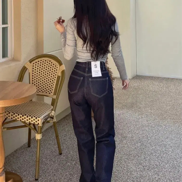 [BUNJANG] Unicon High-Waist Wide Denim Pants / 유니콩 허리쏘옥 탄탄 생지 와이드 데님팬츠
