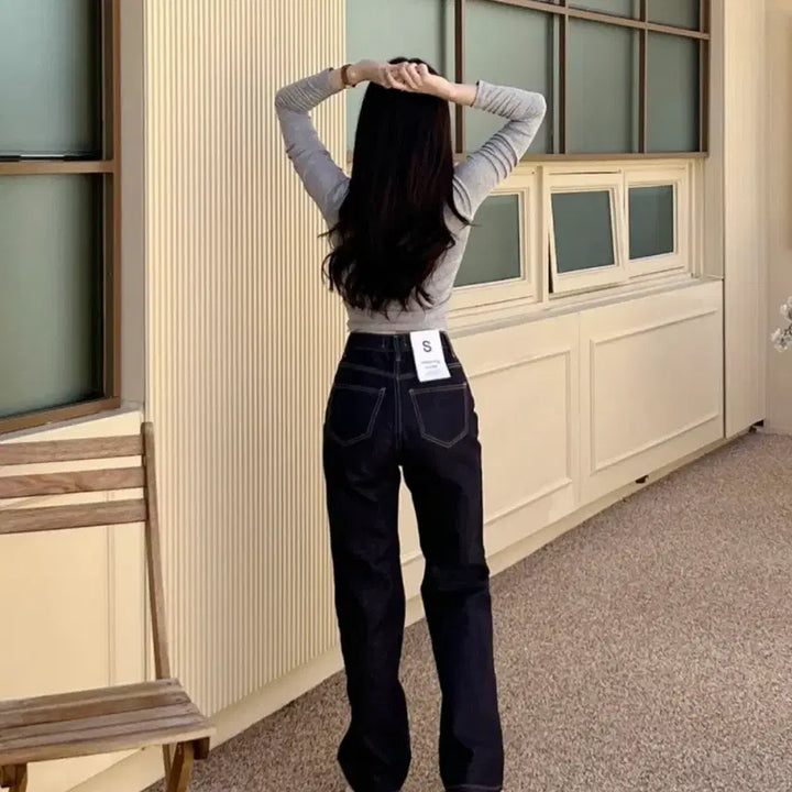 [BUNJANG] Unicon High-Waist Wide Denim Pants / 유니콩 허리쏘옥 탄탄 생지 와이드 데님팬츠