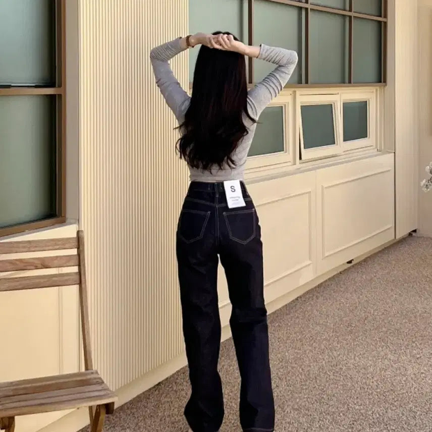 [BUNJANG] Unicon High-Waist Wide Denim Pants / 유니콩 허리쏘옥 탄탄 생지 와이드 데님팬츠