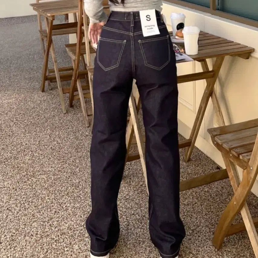 [BUNJANG] Unicon High-Waist Wide Denim Pants / 유니콩 허리쏘옥 탄탄 생지 와이드 데님팬츠
