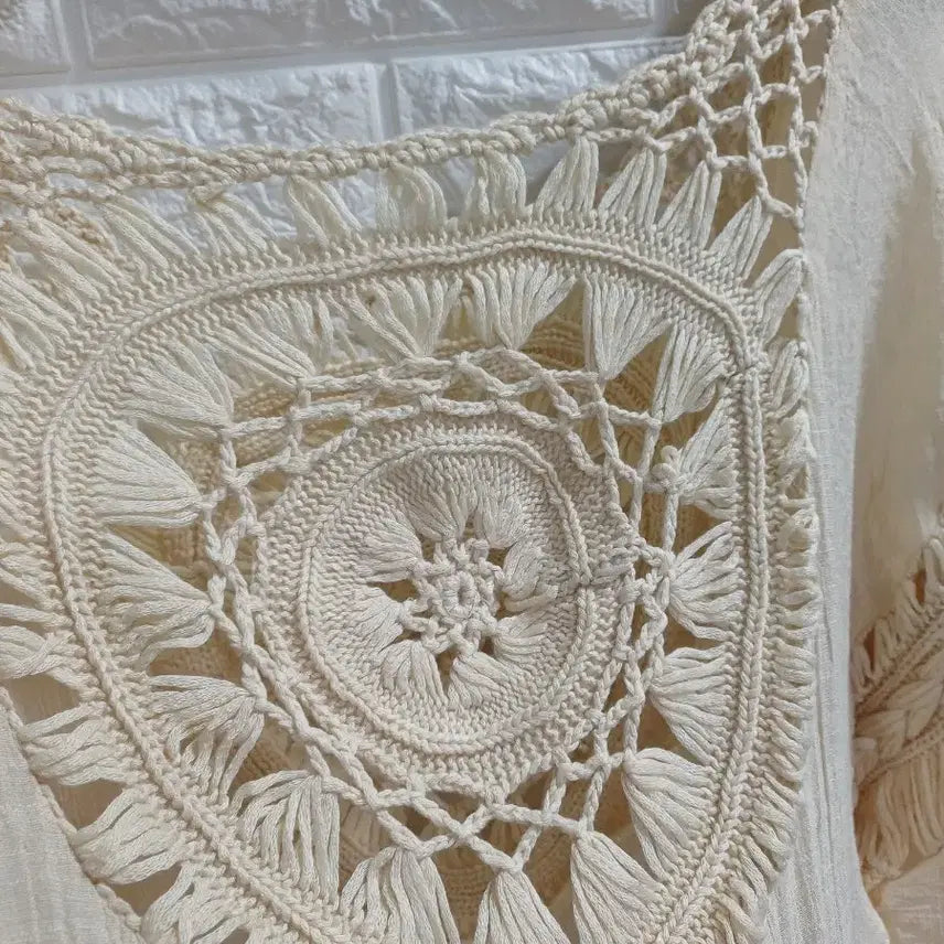 [BUNJANG] Motive Crochet T-Shirt / 모티브 뜨개티셔츠