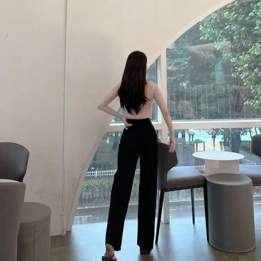 [SOLD OUT] 유니콩 허리쏘옥 전직원픽 극찬 와이드 면팬츠 검정