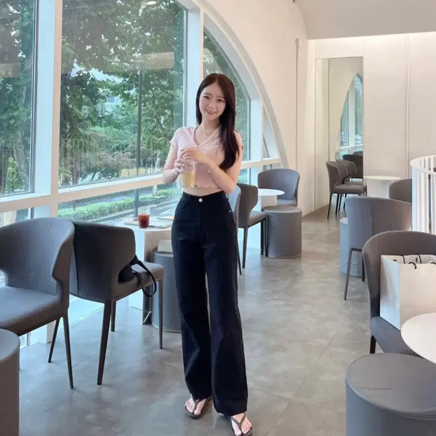 [SOLD OUT] 유니콩 허리쏘옥 전직원픽 극찬 와이드 면팬츠 검정