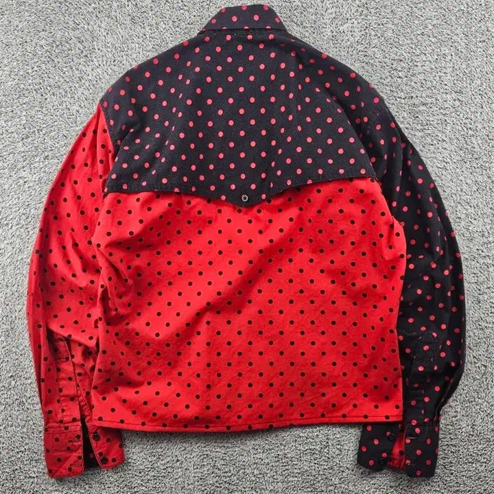 [BUNJANG] USA RUDDOCK Cropped Custom Dot Shirt (M) / USA RUDDOCK 크롭 커스텀 도트 셔츠 ( M ) / 11514