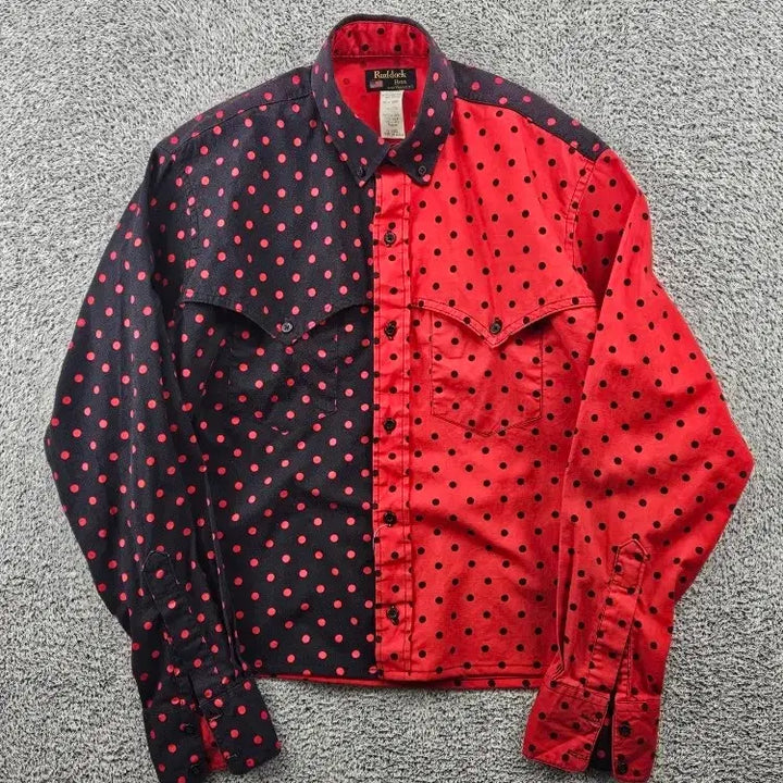 [BUNJANG] USA RUDDOCK Cropped Custom Dot Shirt (M) / USA RUDDOCK 크롭 커스텀 도트 셔츠 ( M ) / 11514