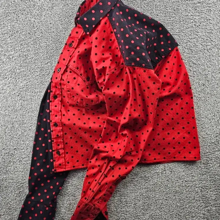 [BUNJANG] USA RUDDOCK Cropped Custom Dot Shirt (M) / USA RUDDOCK 크롭 커스텀 도트 셔츠 ( M ) / 11514